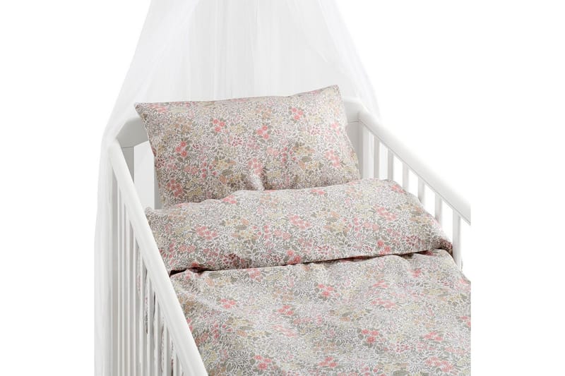 Dynebetræk til tremmeseng 2-Dele Floret Sand - Brun - Tekstiler - Sengetøj - Dyne