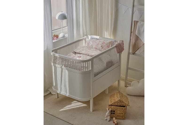 Dynebetrækssæt til tremmeseng, 2 dele, Floret Sand - Brun - Tekstiler - Sengetøj - Sengesæt & dynesæt - Dynesæt enkeltseng