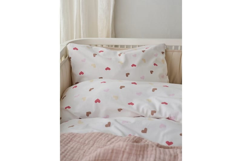 Sengesæt til Tremmeseng 2-Del Hjärttrud - beige - Tekstiler - Sengetøj - Sengesæt & dynesæt - Dynesæt enkeltseng