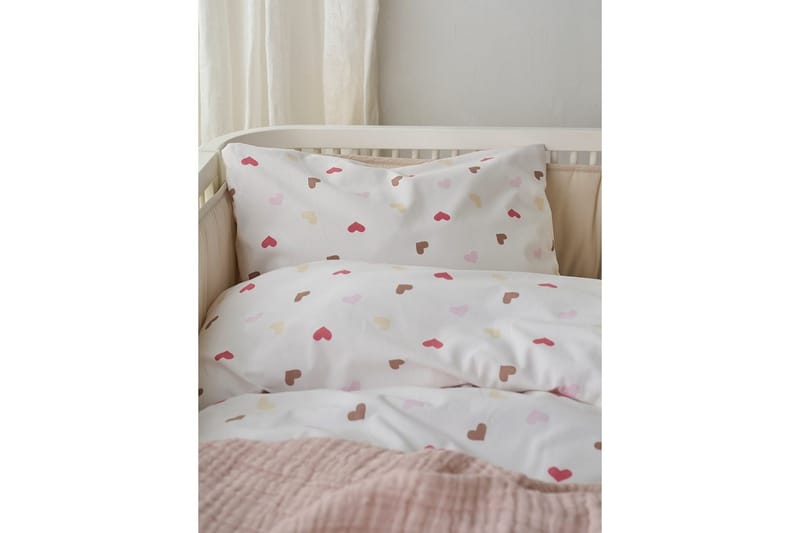 Sengesæt til Tremmeseng 2-Del Hjärttrud - beige - Tekstiler - Børnetekstiler - Sengetøj til børn - Sengesæt børn