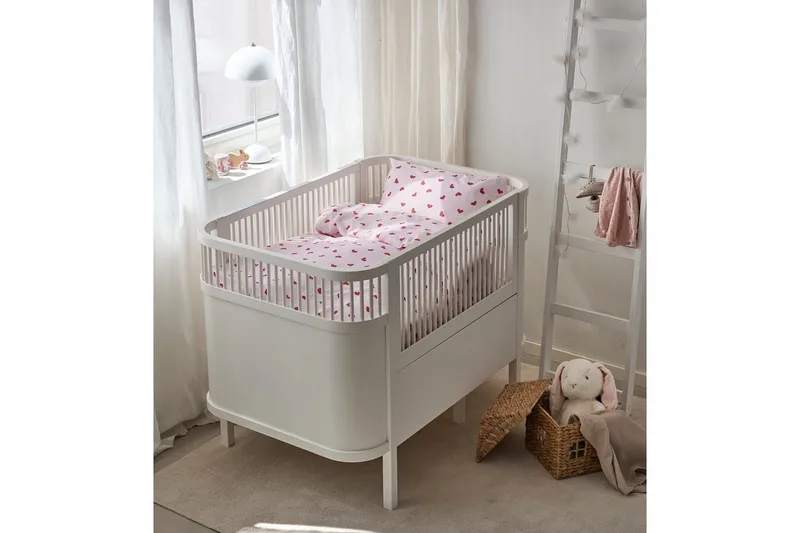 Sengesæt til Tremmeseng 2-Del Hjärttrud - Lyserød - Tekstiler - Sengetøj - Dyne