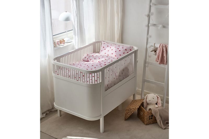 Sengesæt til Tremmeseng 2-Del Hjärttrud - Lyserød - Tekstiler - Sengetøj - Sengesæt & dynesæt - Dynesæt enkeltseng