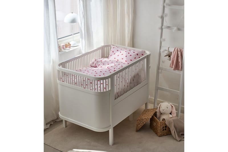 Sengesæt til Tremmeseng 2-Del Hjärttrud - Lyserød - Tekstiler - Børnetekstiler - Sengetøj til børn - Sengesæt børn