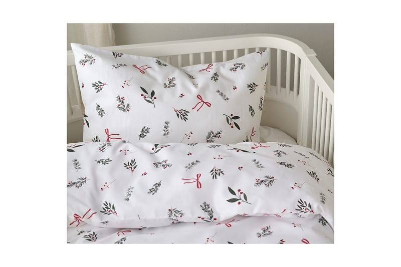 Sengesæt til Tremmeseng 2-Del Julkvisten Rød - Rød - Tekstiler - Sengetøj - Dyne