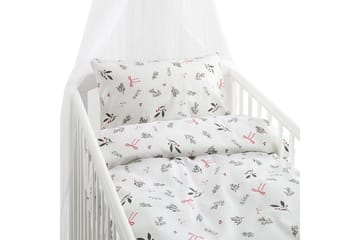 Sengesæt til Tremmeseng 2-Del Julkvisten Rød