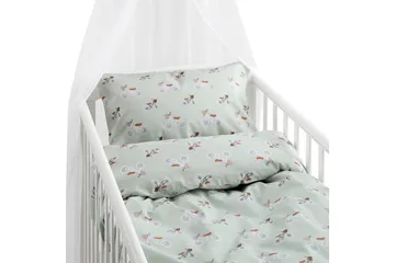 Sengesæt til Tremmeseng 2-Del Plingeling Grøn