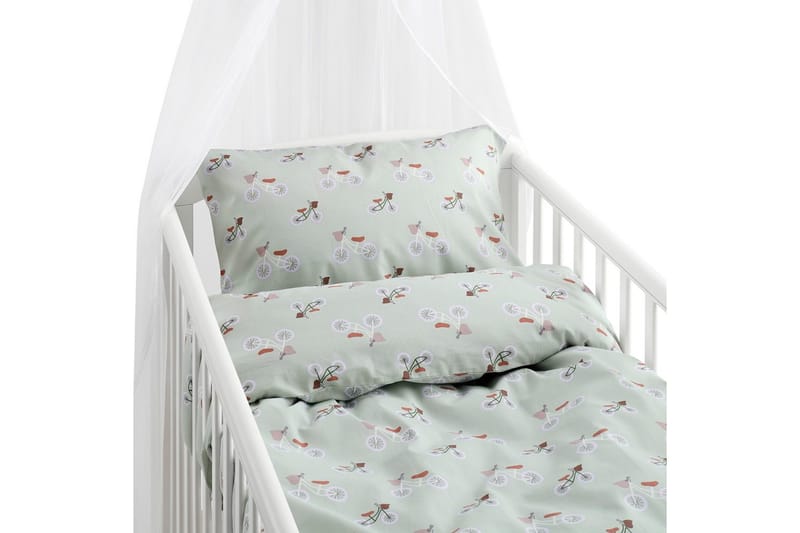 Sengesæt til Tremmeseng 2-Del Plingeling Grøn - Grøn - Tekstiler - Børnetekstiler - Sengetøj til børn - Sengesæt børn