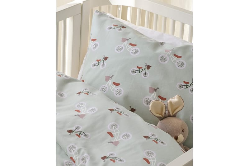 Sengesæt til Tremmeseng 2-Del Plingeling Grøn - Grøn - Tekstiler - Børnetekstiler - Sengetøj til børn - Sengesæt børn