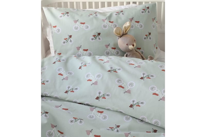 Sengesæt til Tremmeseng 2-Del Plingeling Grøn - Grøn - Tekstiler - Børnetekstiler - Sengetøj til børn - Sengesæt børn