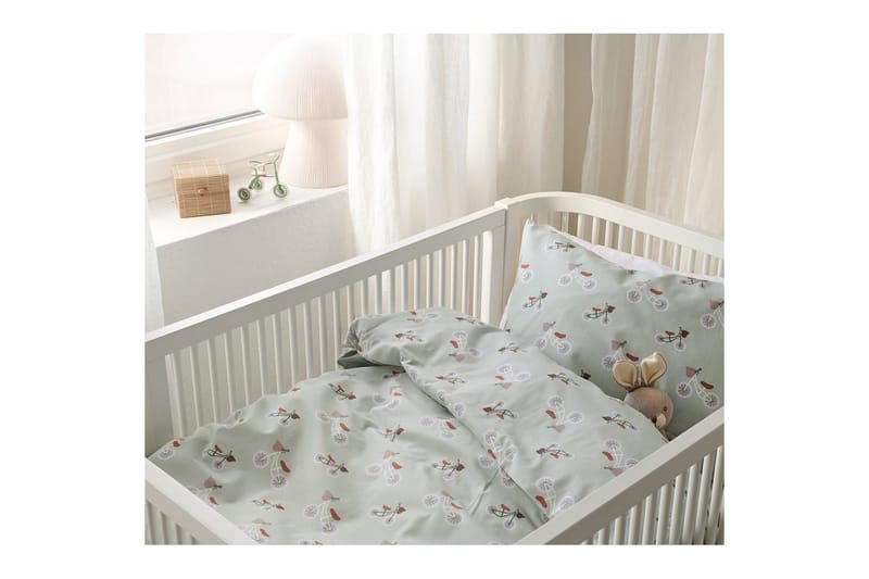 Sengesæt til Tremmeseng 2-Del Plingeling Grøn - Grøn - Tekstiler - Sengetøj - Dyne