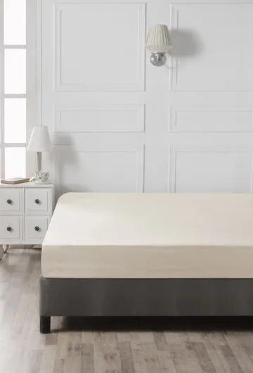 Cream faconlagen 140x200 cm - Creme - Tekstiler - Børnetekstiler - Sengetøj til børn - Tremmeseng sengetøj - Lagen tremmeseng