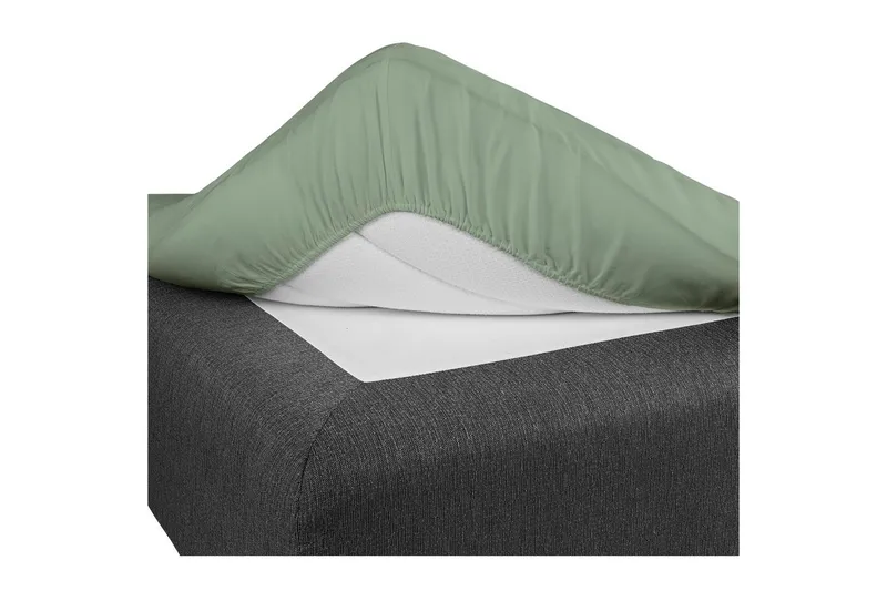 Lagen med elastik Borganäs of Sweden - 160 x 200 cm, Grøn - Tekstiler - Børnetekstiler - Sengetøj til børn - Tremmeseng sengetøj - Lagen tremmeseng