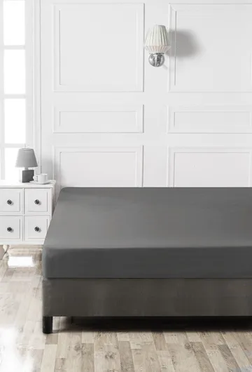 Mangi faconlagen 140x190 cm - Antracit - Tekstiler - Børnetekstiler - Sengetøj til børn - Tremmeseng sengetøj - Lagen tremmeseng