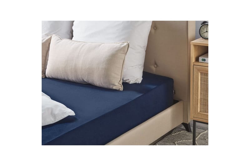 Udlagen Hofuf Marineblå, 90x200 cm - Marineblå, 90x200 cm - Tekstiler - Sengetøj - Lagen - Faconsyet lagen