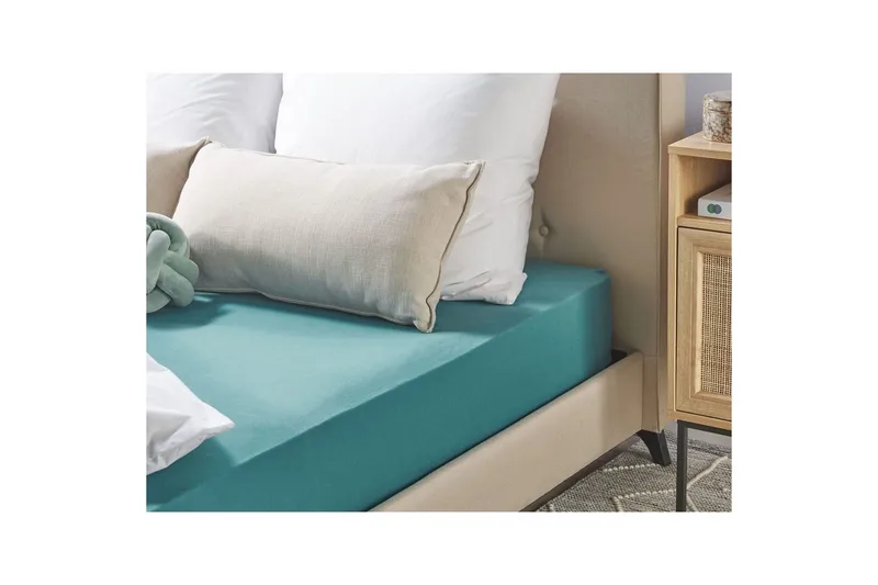 Udlagen Hofuf Turkis, 160x200 cm - Turkis, 160x200 cm - Tekstiler - Sengetøj - Lagen - Faconsyet lagen