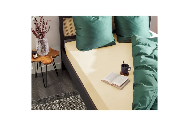 Udlagen Janbu Beige, 160x200 cm - Beige, 160x200 cm - Tekstiler - Sengetøj - Lagen - Faconsyet lagen