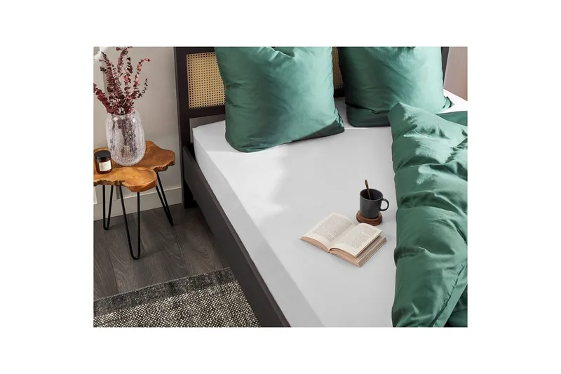 Udlagen Janbu Hvid, 90x200 cm - Hvid, 90x200 cm - Tekstiler - Sengetøj - Lagen - Faconsyet lagen