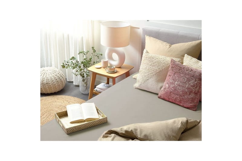 Udlagen Janbu Taupe, 200x200 cm - Taupe, 200x200 cm - Tekstiler - Sengetøj - Lagen - Faconsyet lagen