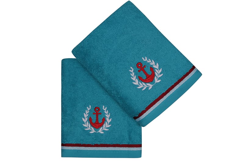 Ashburton Håndklæde 2-pak - Turkis - Håndklæder