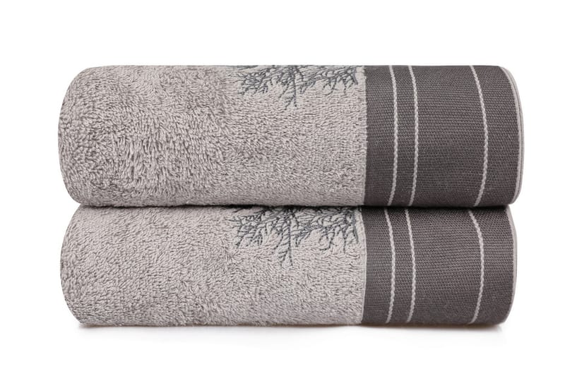 Ashburton Badehåndklæde 2-pak - Grå/Mørkegrå - Badehåndklæder - Strandhåndklæde & strandlagen