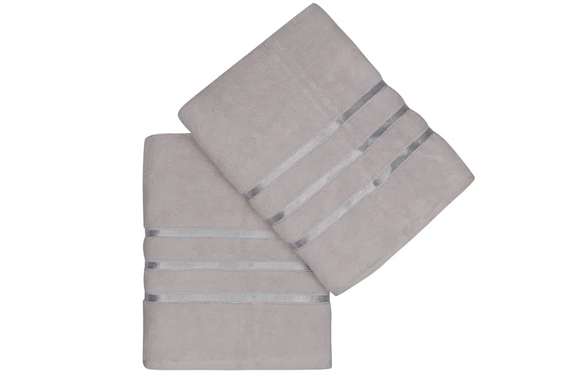 Ashburton Badehåndklæde 2-pak - Lysegrå - Tekstiler - Badetekstiler - Badehåndklæder