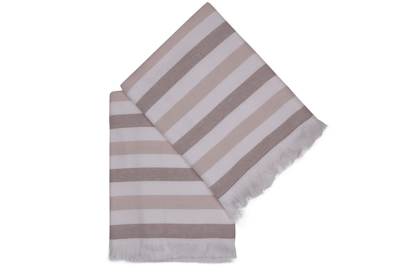 Ashburton Strandhåndklæde 2-pak - Brun/Hvid - Badehåndklæder - Strandhåndklæde & strandlagen