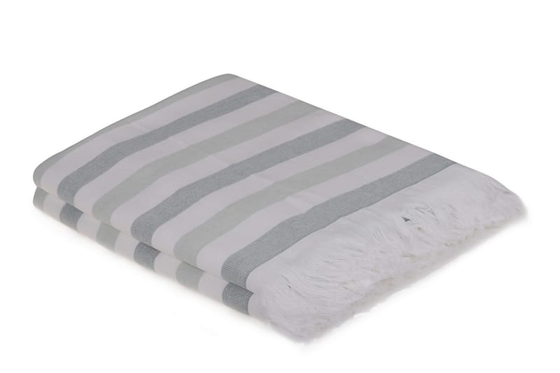 Ashburton Strandhåndklæde 2-pak - Grøn/Hvid - Strandhåndklæde & strandlagen - Badehåndklæder