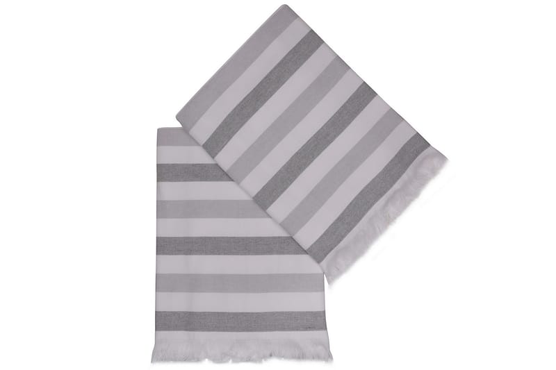 Ashburton Strandhåndklæde 2-pak - Grå/Hvid - Badehåndklæder - Strandhåndklæde & strandlagen