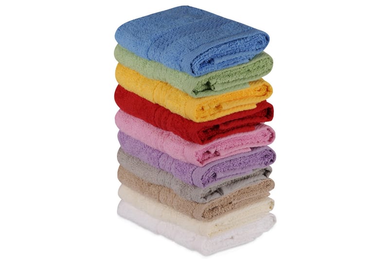 Håndklædesæt 30x50 cm 10 stk - Flerfarvet - Strandhåndklæde & strandlagen - Badehåndklæder