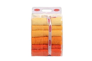 Hobby Badehåndklæde 70x140 cm 4-pak - Gul/Orange - Tekstiler - Badetekstiler - Badehåndklæder