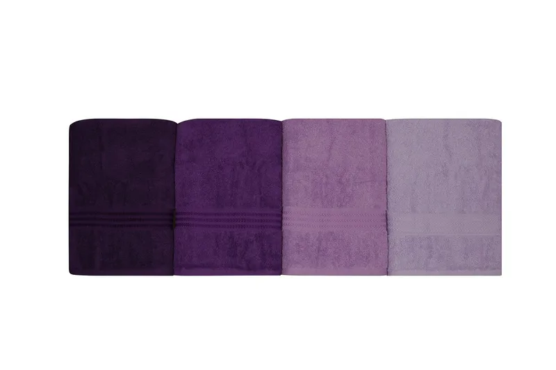 Hobby Badehåndklæde 70x140 cm 4-pak - Lilla - Tekstiler - Badetekstiler - Badehåndklæder