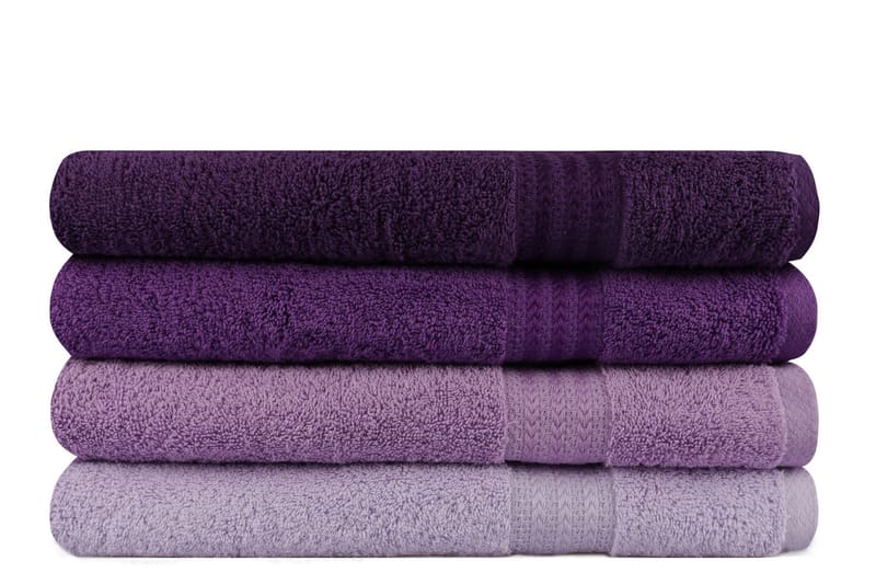 Hobby Badehåndklæde 70x140 cm 4-pak - Lilla - Tekstiler - Badetekstiler - Badehåndklæder