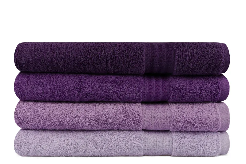 Hobby Badehåndklæde 70x140 cm 4-pak - Lilla - Tekstiler - Badetekstiler - Badehåndklæder