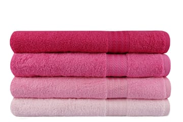 Hobby Badehåndklæde 70x140 cm 4-pak - Lyserød - Tekstiler - Badetekstiler - Badehåndklæder