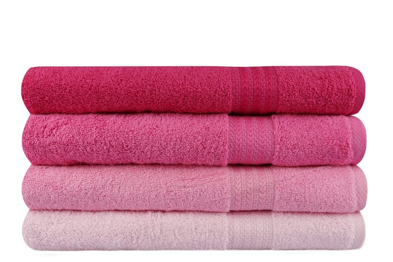 Hobby Badehåndklæde 70x140 cm 4-pak - Lyserød - Tekstiler - Badetekstiler - Badehåndklæder