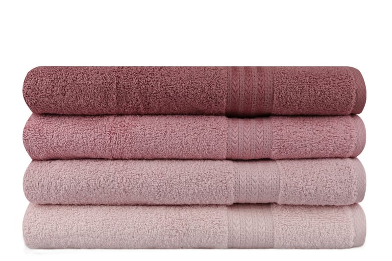 Hobby Badehåndklæde 70x140 cm 4-pak - Lyserød - Tekstiler - Badetekstiler - Badehåndklæder
