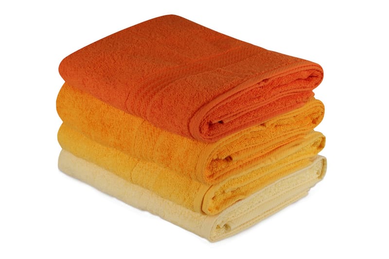 Hobby Badehåndklæde 70x140 cm 4-pak - Gul/Orange - Stort badelagen - Badehåndklæder - Strandhåndklæde & strandlagen