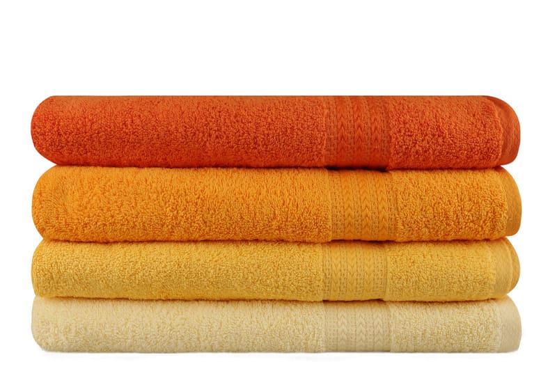 Hobby Badehåndklæde 70x140 cm 4-pak - Gul/Orange - Tekstiler - Badetekstiler - Badehåndklæder