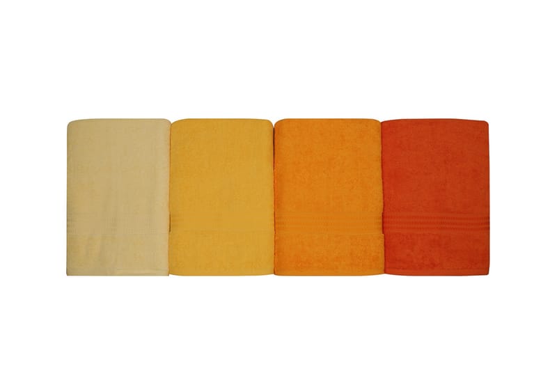 Hobby Badehåndklæde 70x140 cm 4-pak - Gul/Orange - Tekstiler - Badetekstiler - Badehåndklæder