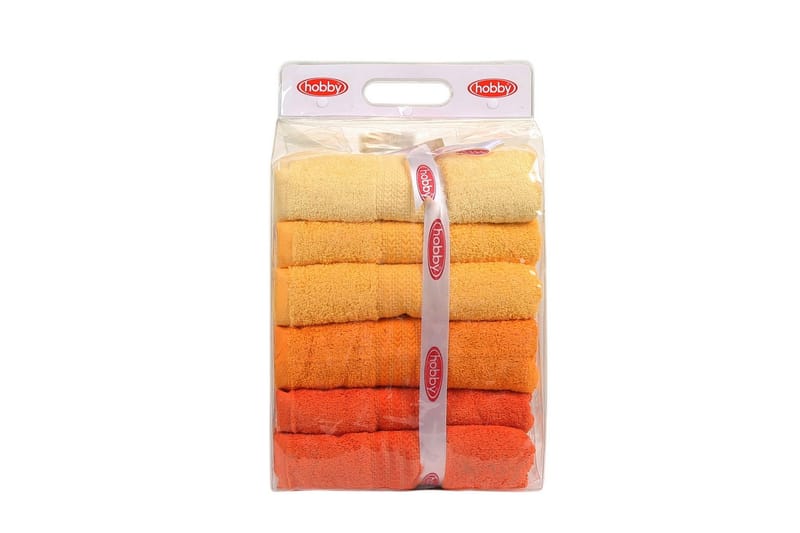 Hobby Badehåndklæde 70x140 cm 4-pak - Gul/Orange - Tekstiler - Badetekstiler - Badehåndklæder
