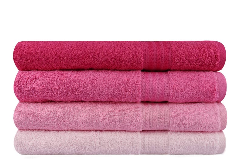 Hobby Badehåndklæde 70x140 cm 4-pak - Lyserød - Tekstiler - Badetekstiler - Badehåndklæder