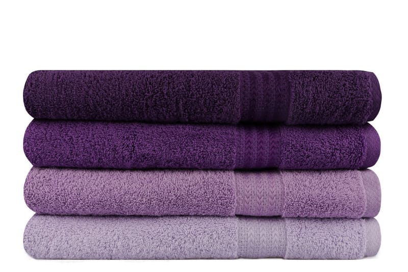 Hobby Badehåndklæde 70x140 cm 4-pak - Lilla - Tekstiler - Badetekstiler - Badehåndklæder