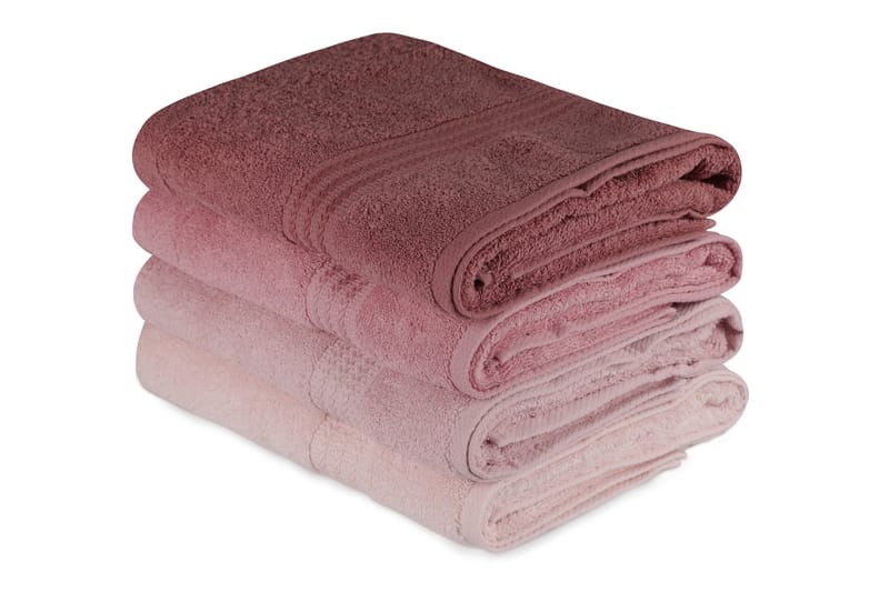Hobby Badehåndklæde 70x140 cm 4-pak - Lyserød - Tekstiler - Badetekstiler - Badehåndklæder