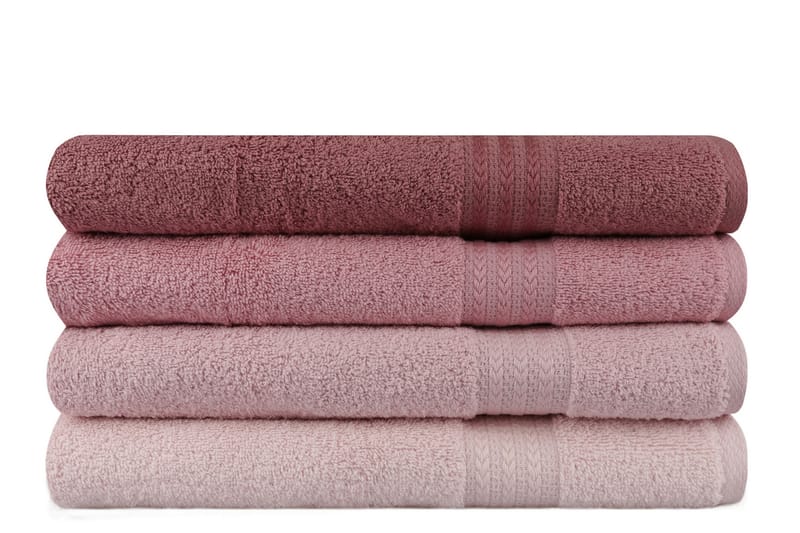 Hobby Badehåndklæde 70x140 cm 4-pak - Lyserød - Tekstiler - Badetekstiler - Badehåndklæder