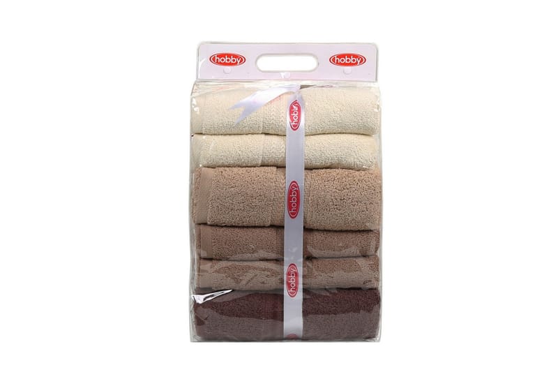 Hobby Badehåndklæde 70x140 cm 4-pak - Creme/Beige/Brun - Tekstiler - Badetekstiler - Badehåndklæder