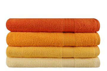 Hobby Badehåndklæde 70x140 cm 4-pak - Gul/Orange - Tekstiler - Badetekstiler - Badehåndklæder