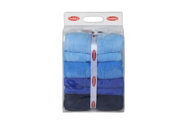 Hobby Badehåndklæde 70x140 cm 4-pak - Mørkeblå/Blå/Lyseblå - Tekstiler - Badetekstiler - Badehåndklæder