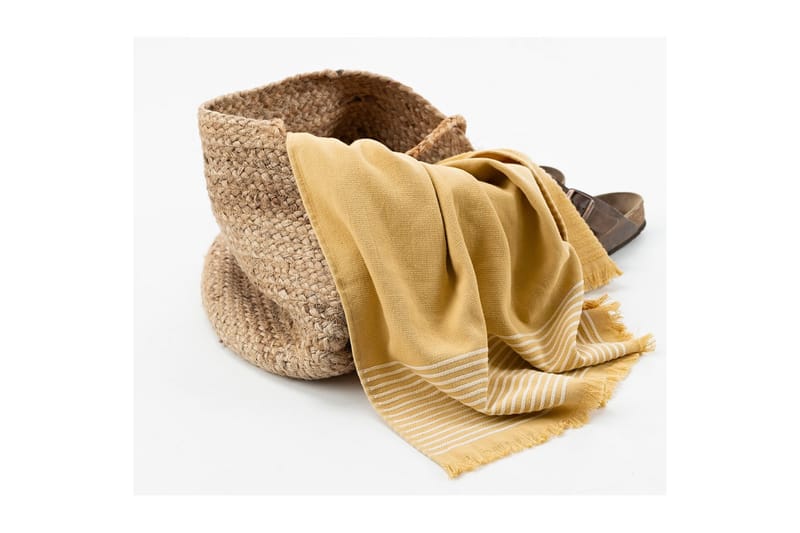 Strandbadelagen Horisont 80 x 160 cm - Gul - Tekstiler - Badetekstiler - Badehåndklæder