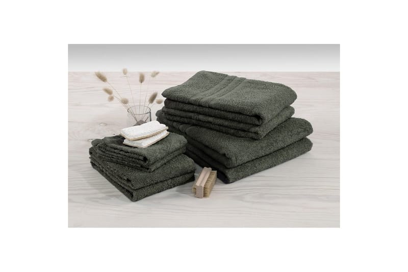 Badelagen Basis Frotté - Mørkegrøn - Tekstiler - Badetekstiler - Badehåndklæder