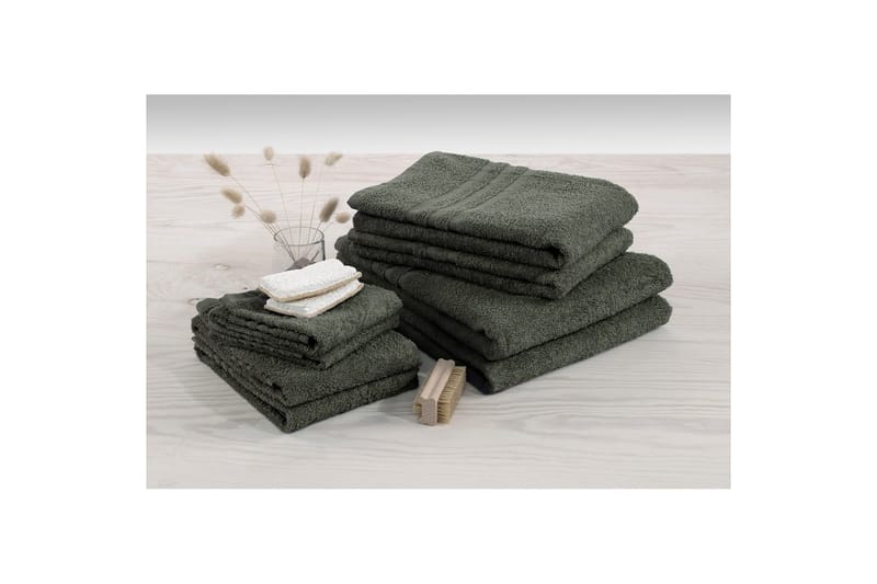 Badelagen Basis Frotté - Mørkegrøn - Tekstiler - Badetekstiler - Badehåndklæder